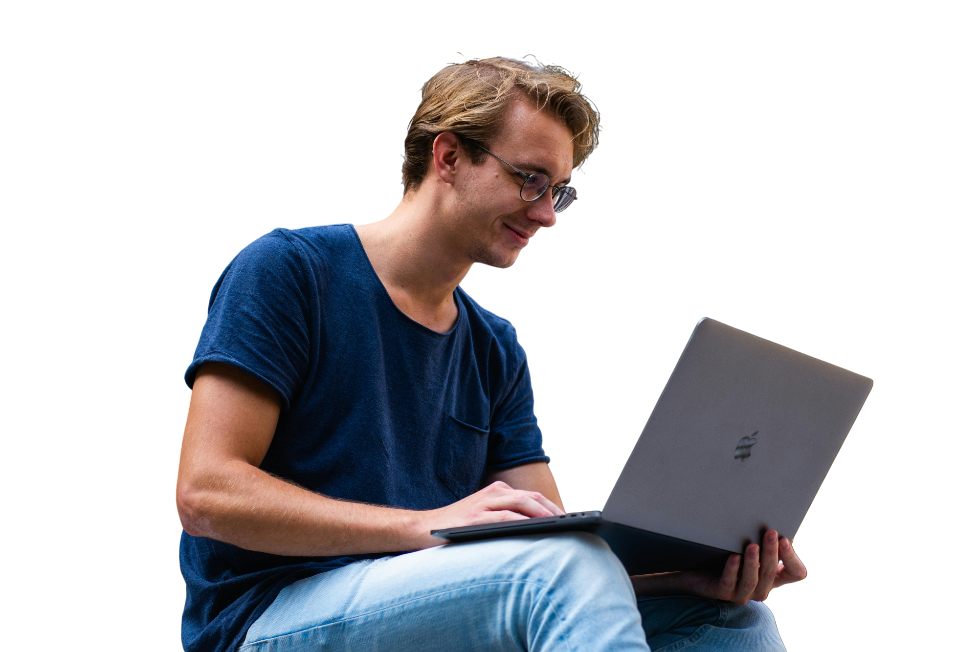 Foto de uma pessoa mexendo em um notebook